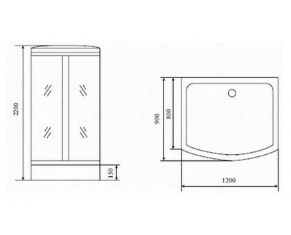 Душевая кабина Timo Standart T-6615 Silver 120х90 см