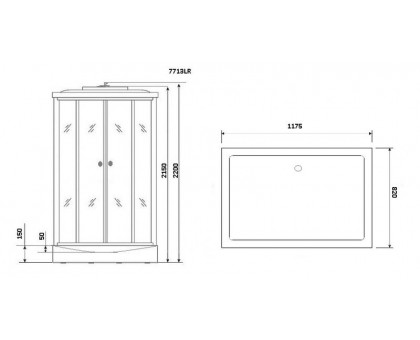 Душевая кабина Niagara Lux 7713WR серебро 120х82 см