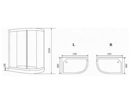 Душевая кабина Timo ECO TE-0702 Р L 120х80 см