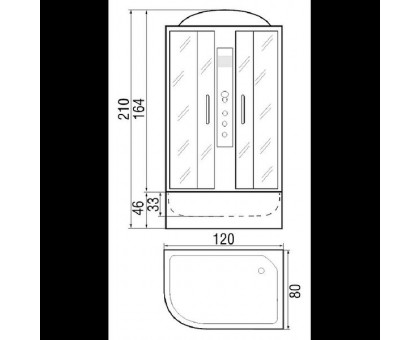 Душевая кабина River DUNAY 120/80/44 MT R