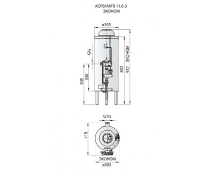 Газовый котел АОГВ 11,6-3 Эконом (ЖМЗ)