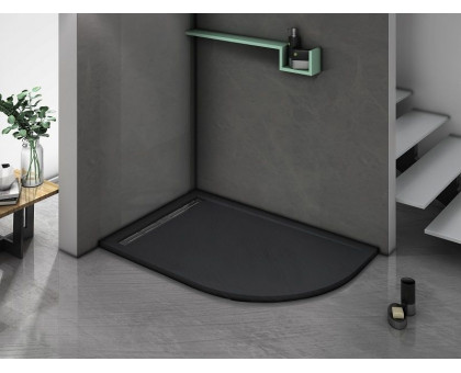 Душевой поддон WeltWasser WW TRR 12090 STONE-BL L 120х90 см черный с сифоном