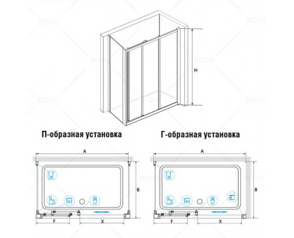 Душевой уголок RGW CL-40 (CL-11 + Z-050-1) 100x80, прозрачное стекло