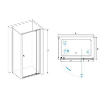 Душевой уголок RGW PA-44 (PA-02 + Z-12 + A-11) 120x70, прозрачное стекло