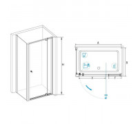 Душевой уголок RGW PA-44 (PA-02 + Z-12 + A-11) 80x90, прозрачное стекло