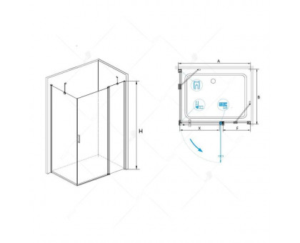 Душевой уголок RGW LE-44 (LE-04+Z-14) 120x80, прозрачное стекло