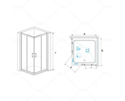 Душевой уголок RGW PA-31 80x80, прозрачное стекло