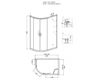 Душевой уголок Grossman GR-9120R 120х80 с поддоном