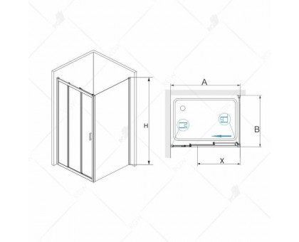 Душевой уголок RGW PA-73 P (PA-13 + 2Z-050-2) 120x80, прозрачное стекло