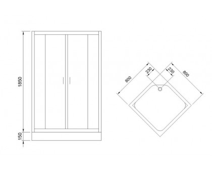 Душевой уголок Royal Bath RB 80HP-C-CH 80х80 см, с матовыми стеклами