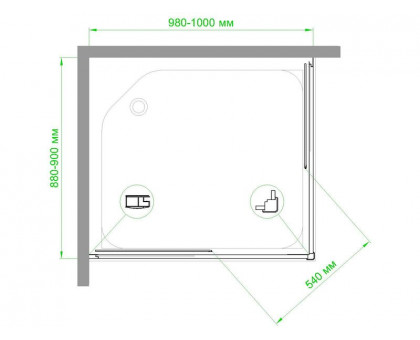 Душевой уголок Royal Bath RB HPD-T-CH 100х90 см, с прозрачными стеклами