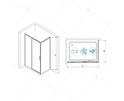 Душевой уголок RGW LE-41 (LE-12 + Z-22) 100x90, прозрачное стекло