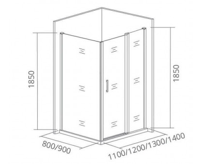 Душевое ограждение (боковая часть) Good Door LATTE SP-80-G-WE 80 см