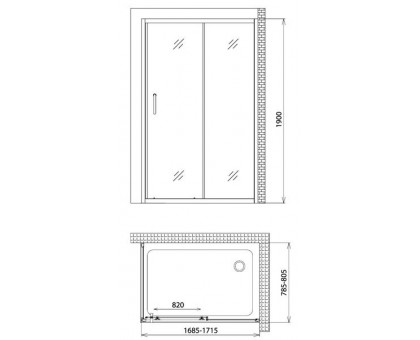 Душевой уголок Gemy Victoria S30191G-A80 170х80 см