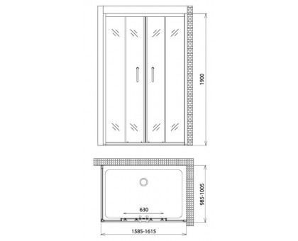 Душевой уголок Gemy Victoria S30192B-A100 160х100 см