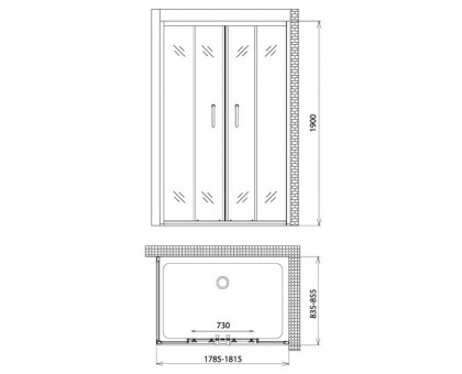 Душевой уголок Gemy Victoria S30192D-A85 180х85 см