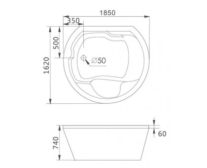 Акриловая ванна Gemy G9053 O